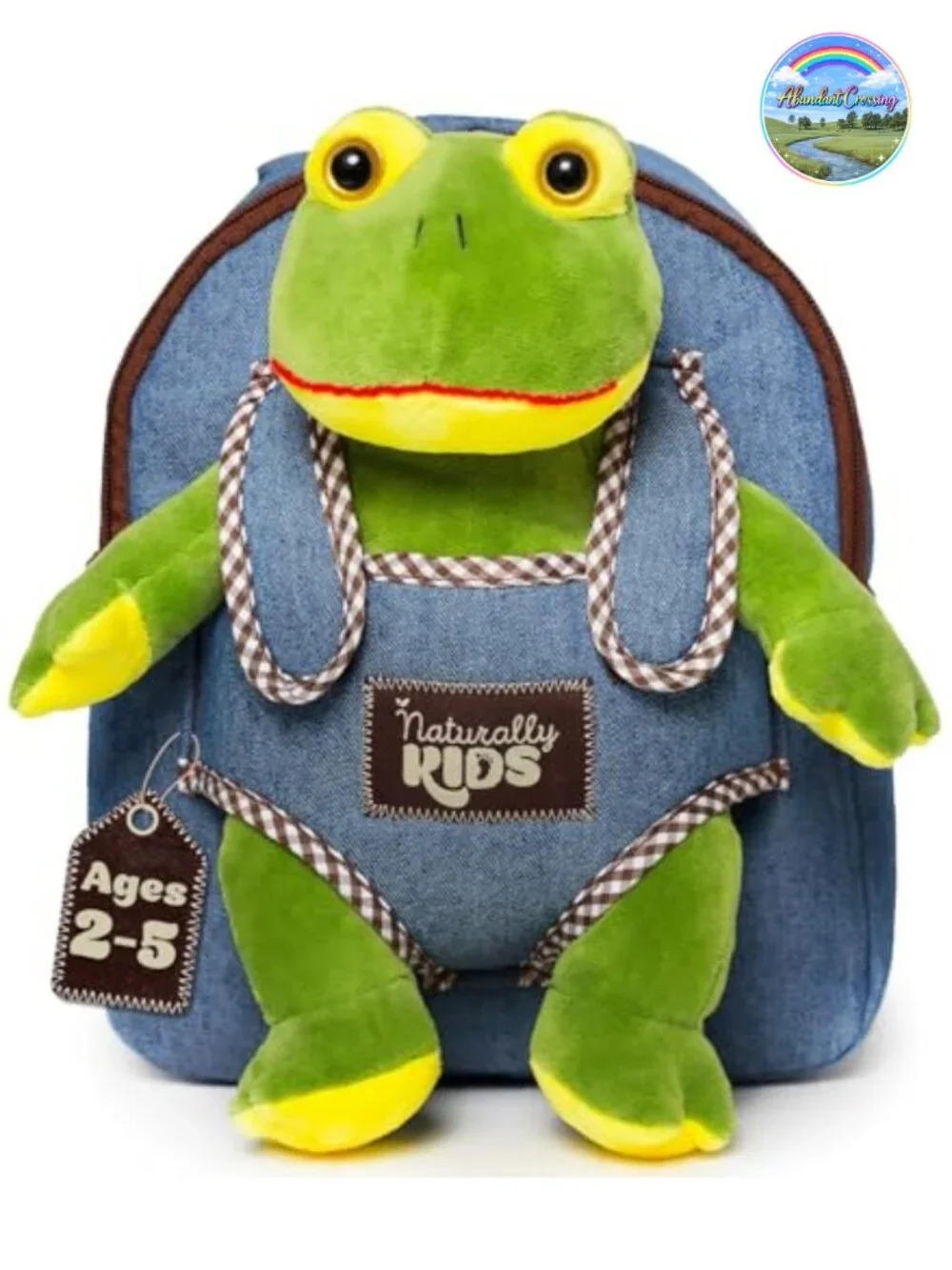 Toddler Backpack with Removable Plush Frog Toy - Canvas